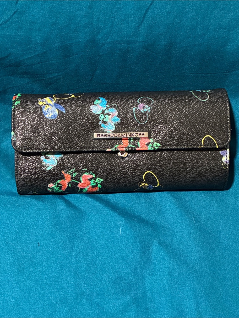 Rebecca Minkoff Black Floral Jewelry Travel Organizer